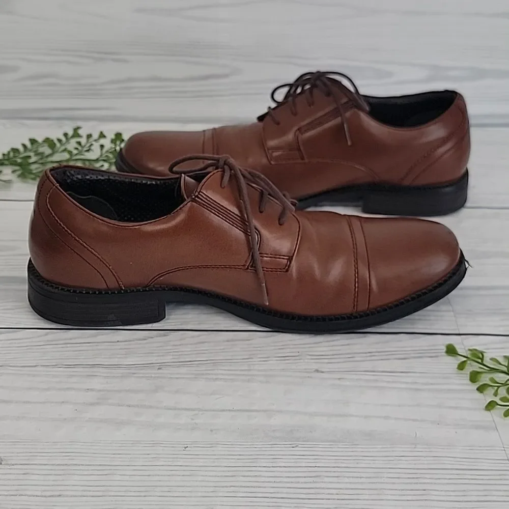 Dockers Garfield Oxfords Cap Toe Shoes Chestnut Brown Mens Size 9.5